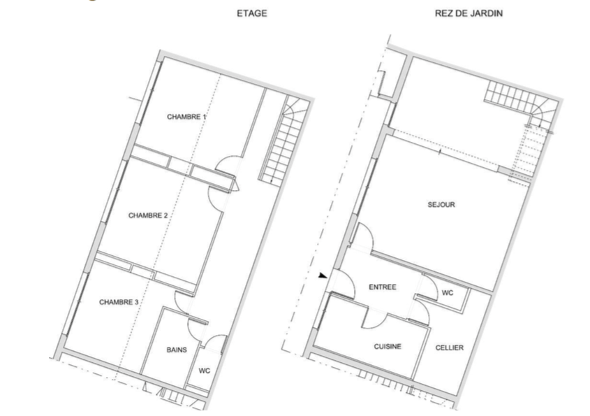 Plans de la maison, RDC et 1er étage.